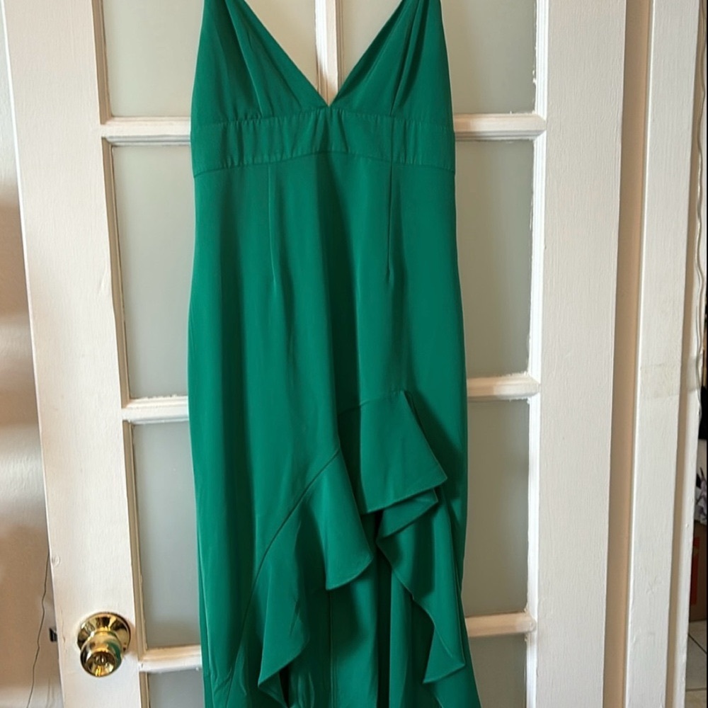 Green dress with ruffles size Small